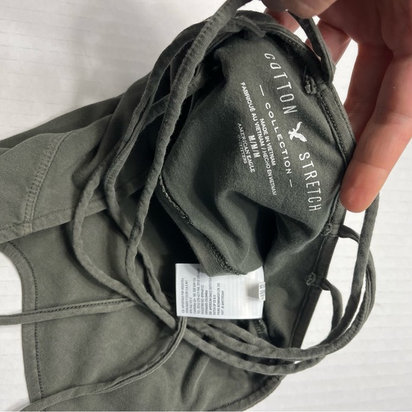 Olive green crop top tank strappy aeo - Picture 6 of 6